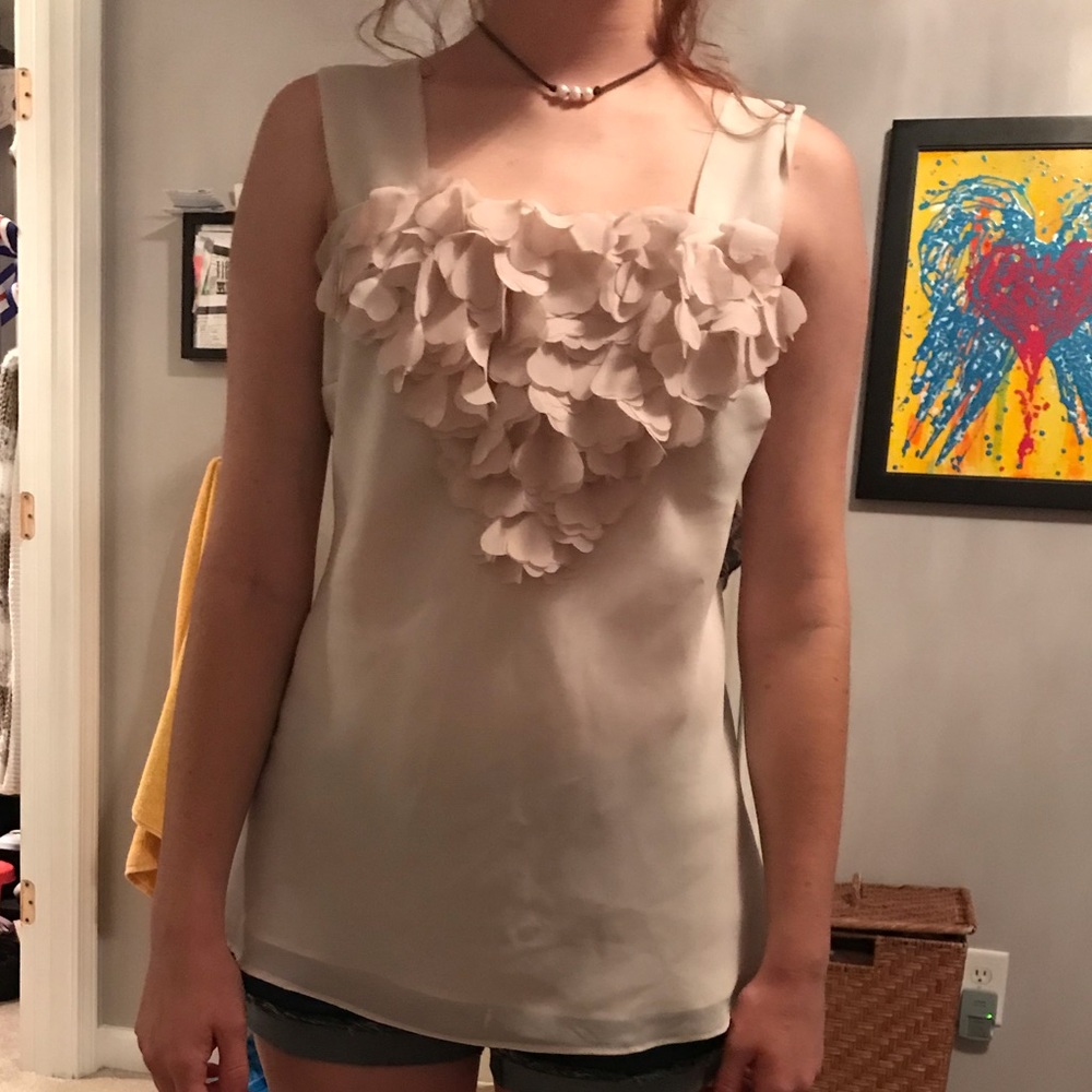 super nice and cute off-white/tan blouse